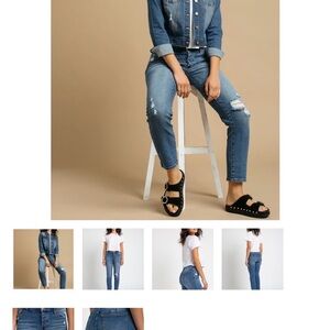 Celebrity Pink Blue Distressed Ankle Jeans